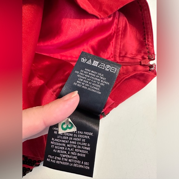 New Anthro MOULINETTE SOEURS Suelta Skirt Straight Pencil Trumpet Sequin Red - Picture 12 of 12